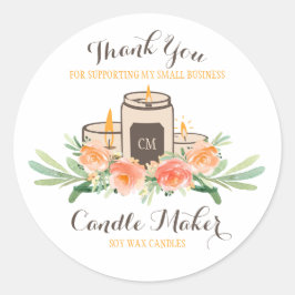 Candle Soy Wax Handwerkskraft Vielen Dank Runder Aufkleber