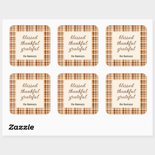 Candle Sticker 3-in || blessed thankful grateful (Blatt)