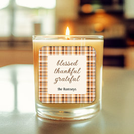 Candle Sticker 3-in || blessed thankful grateful