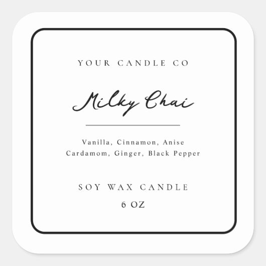 Candle Sticker Business Product Label Jar Branding (Vorderseite)