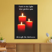 Candle Trio mit Verse auf schwarzen Leinwand druck (Insitu (Wohnzimmer))
