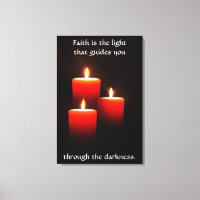 Candle Trio mit Verse auf schwarzen Leinwand druck