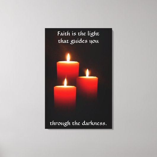 Candle Trio mit Verse auf schwarzen Leinwand druck (Vorderseite)