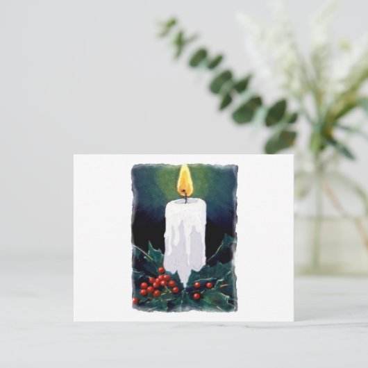 Candle und Holly malen: Weihnachten (Stehend Vorderseite)