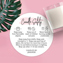 Candle Warning Label Moderne Feminine Pink Script