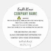 Candle-Warnung Runder Aufkleber (Vorderseite)