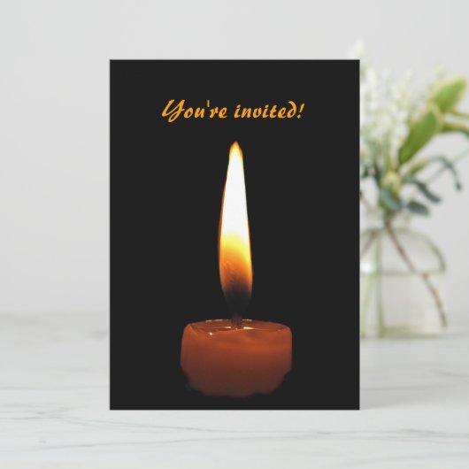 Candle Wedding Einladung (Stehend Vorderseite)