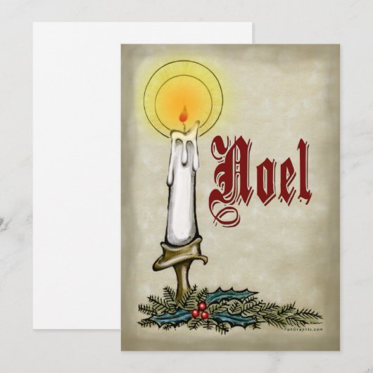 Candle Weihnachten Card (Vorne/Hinten)