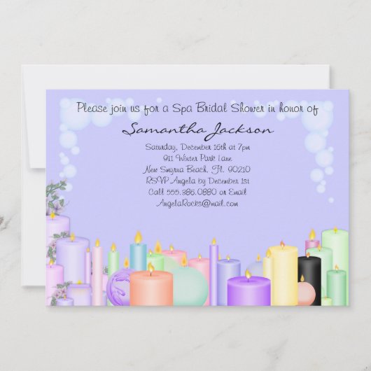 Candle Wellness-Center Bridge Brautparty Einladung (Vorderseite)