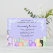 Candle Wellness-Center Geburtstagsparty Einladung (Stehend Vorderseite)