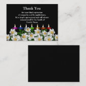 Candle White Blume nach Beerdigung Danke Karten (Vorne/Hinten)