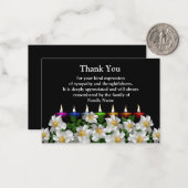 Candle White Blume nach Beerdigung Danke Karten (Vorderseite/Rückseite Beispiel)