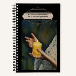 Candlelight Aristoteles Wisdom Zitat Black Journal Notizblock
