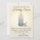 Candlelight Christmas Sympathy Condolence Card Feiertagskarte (Vorderseite)