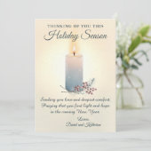 Candlelight Christmas Sympathy Condolence Card Feiertagskarte (Stehend Vorderseite)
