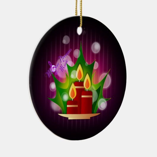 Candlelight Deep Plum Circle Ornament (Rechts)