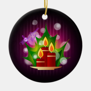 Candlelight Deep Plum Circle Ornament
