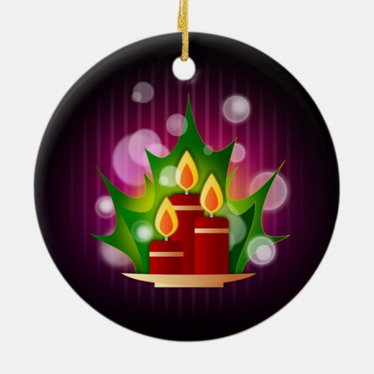 Candlelight Deep Plum Circle Ornament (Hinten)