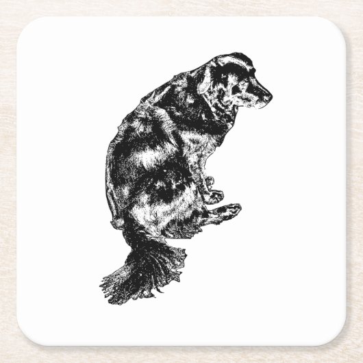 Candlelight Edge — Retriever Rechteckiger Pappuntersetzer (Vorderseite)