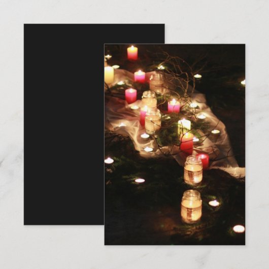 Candlelight Forest Enclosure Card - Anpassbar Begleitkarte (Vorne/Hinten)
