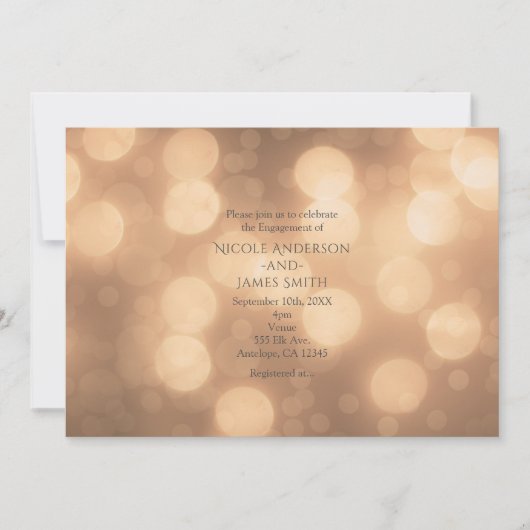 Candlelight Glow Elegant Bokeh Lights Verlobung Einladung (Vorderseite)
