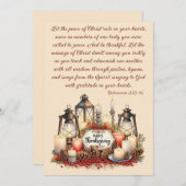 Candlelight Gratitude – Thanksgiving Blessing Feiertagskarte (Vorne/Hinten)