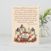 Candlelight Gratitude – Thanksgiving Blessing Feiertagskarte (Stehend Vorderseite)