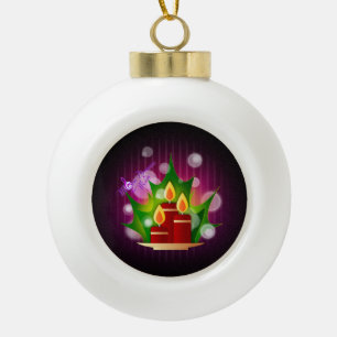 Candlelight Plum Keramik Ball Ornament