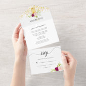 Candlelight Rose Jar bei einer Hochzeit einladen All In One Einladung (Abreißen)