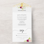 Candlelight Rose Jar bei einer Hochzeit einladen All In One Einladung (Innen Boden)