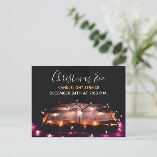 Candlelight Service Weihnachtskirche Postkarte (Stehend Vorderseite)