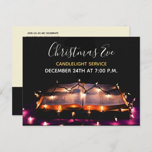 Candlelight Service Weihnachtskirche Postkarte (Vorne/Hinten)