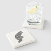 Candlelight Table Hush — Retriever Steinuntersetzer (Seitenansicht)