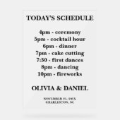 Candlelight Winter Wedding Timeline Mattiert Acrylschild (Vorderseite)