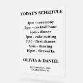 Candlelight Winter Wedding Timeline Mattiert Acrylschild (Winkel)