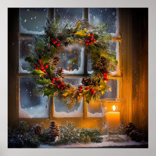 Candlelight Wreath Poster