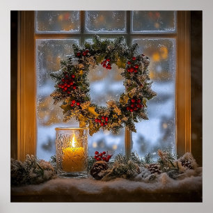 Candlelight Wreath Poster
