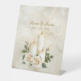 Candlelight Zeremonie Blumenschild Unsere Hochzeit Sockelschild