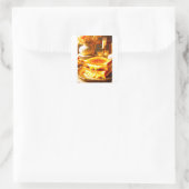 Candlelit Comfort Meal: Sandwich vom Grillkäse Quadratischer Aufkleber (Tasche)