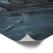 Candlelit Gothic Library Art, Dark Academia  Poster (Ecke)