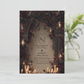 Candlelit Gothic Romance Wedding Einladung (Stehend Vorderseite)