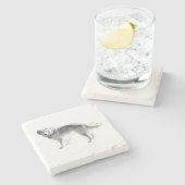 Candlelit Herbstblicken Steinuntersetzer (Seitenansicht)