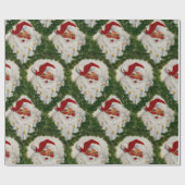 Candlelit Joy Vintag Santa Claus Geschenkpapier (Flach)