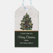 Candlelit Weihnachtsbaum mit Schneeflocken Geschenkanhänger (Vorderseite)