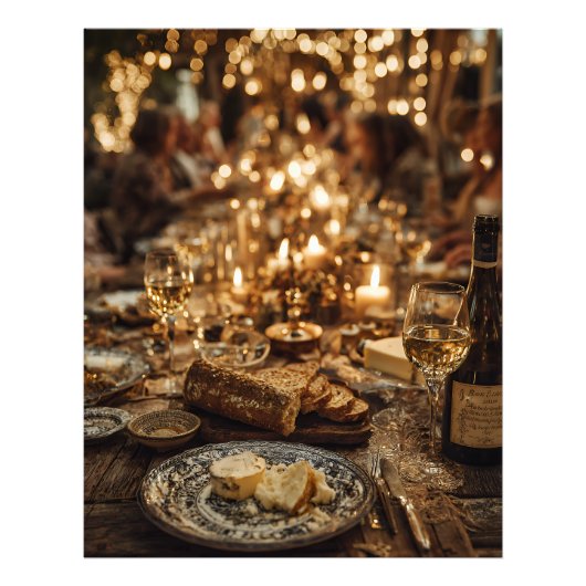 Candlelit Wine & Bread Feast Fotodruck (Vorne)
