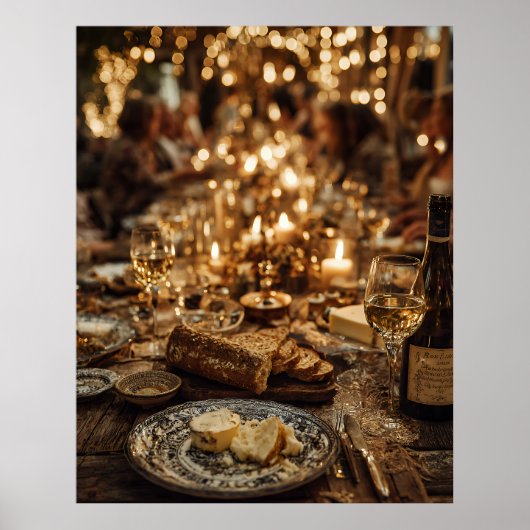 Candlelit Wine & Bread Feast Poster (Vorne)