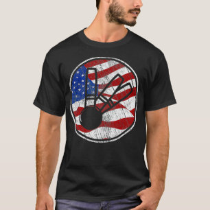 Candlepin Bowling American Flag Vintag Candlepin T-Shirt