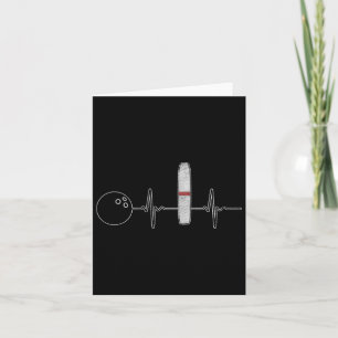 Candlepin Bowling Funny Heartbeat Bowler Karte