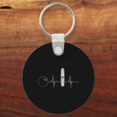 Candlepin Bowling Funny Heartbeat Bowler Schlüsselanhänger (Vorderseite)