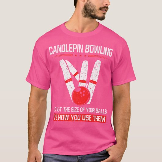 Candlepin Bowling Größe der Balls Funny New Englan T-Shirt (Vorderseite)